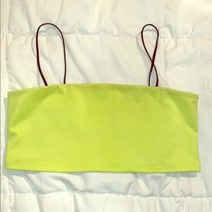 One green crop/bra top